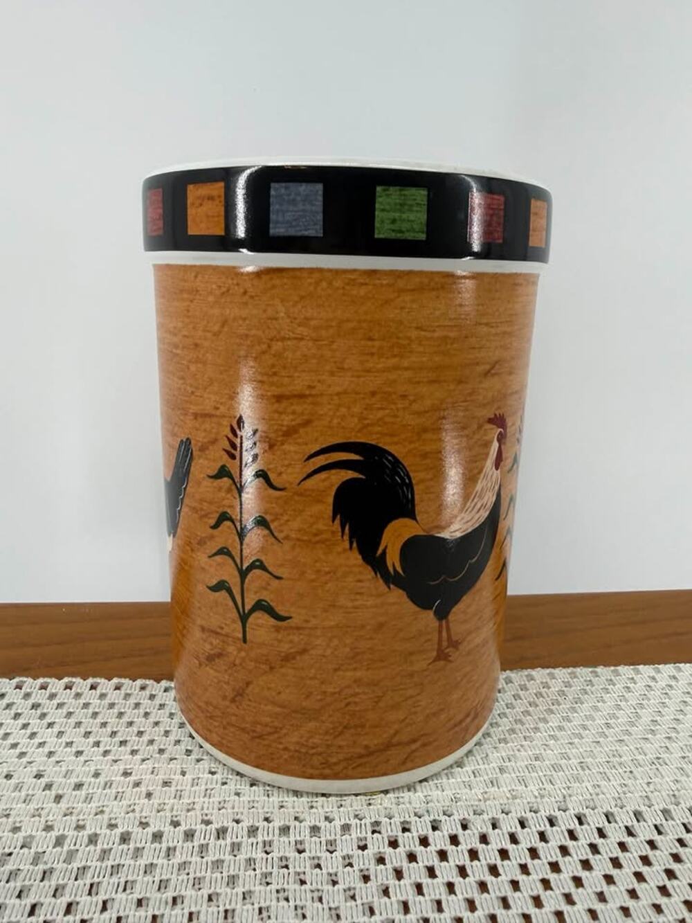 Vintage Rooster Sakura Warren Kimble "Country Quartet" Ceramic Rooster Utensil